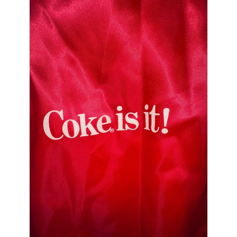 Vintage Coca-Cola Coke Is It Satin Bomber Jacket Red MVP Products USA Small